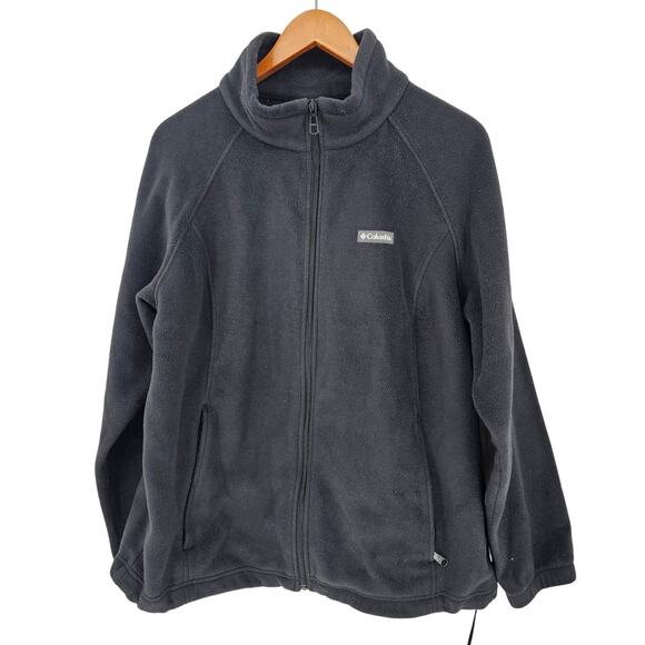 Columbia Black Benton Springs Full Zip Long Sleeve Outdoor Fleece Jacket Plus 2X - Picture 1 of 8